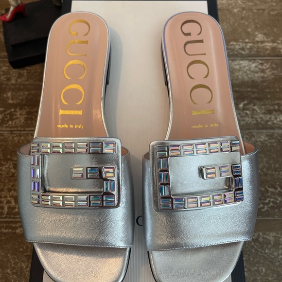 ♥️SOLD♥️ Gucci Crystal Square Sandals - Picture 10 of 11